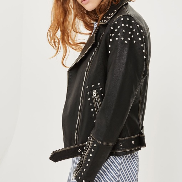 Topshop Jackets & Blazers - Studded Leather Jacket